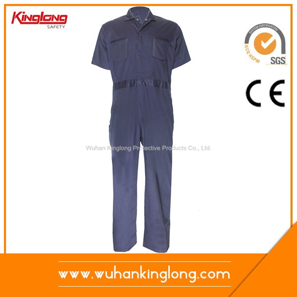 Short Sleeve Blue Color Worker Uniform Coverall 