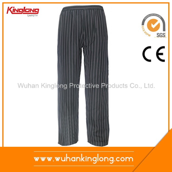 Polyester Cotton Stripe Work Chef Pants