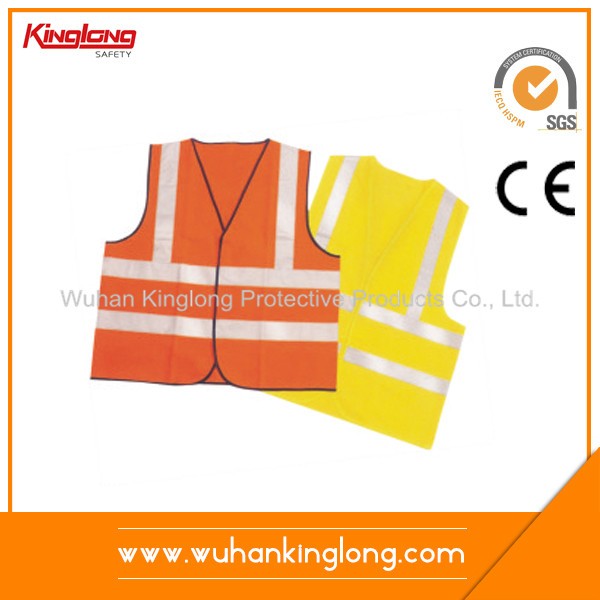 Wholesale Fluorescent Orange Safety Waistcoat