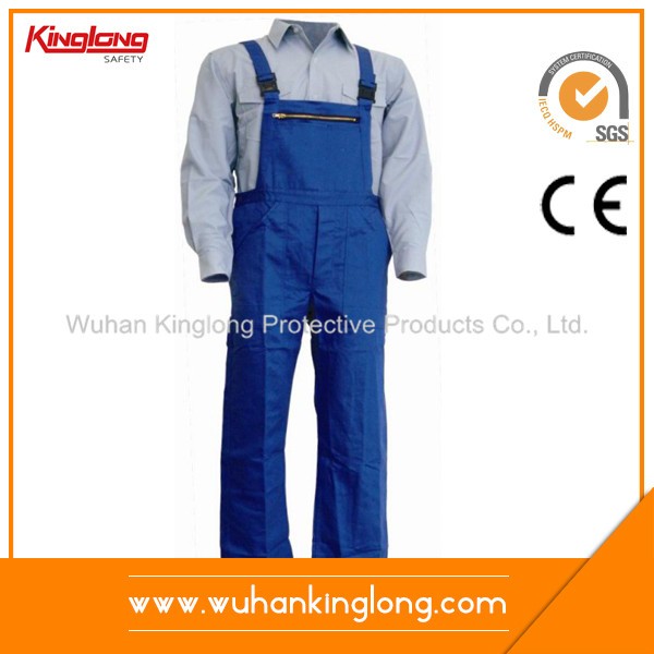 Durable Blue Chest Pocket Workwear Bibpants