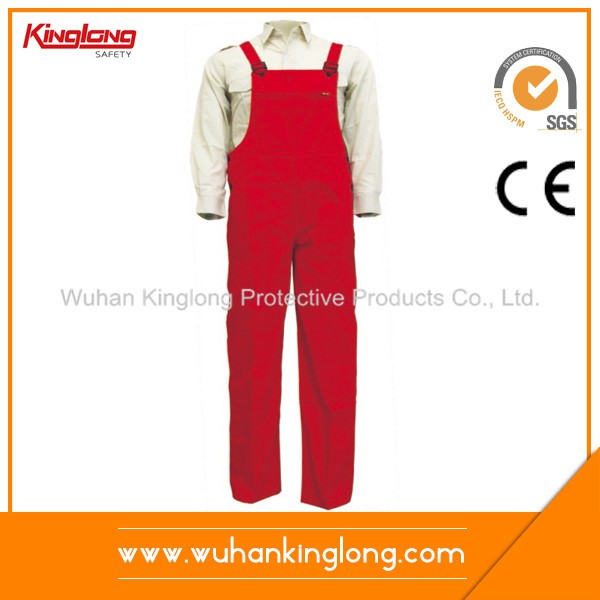 Wholesale Red Chest Pocket Workwear Bibpants