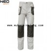 White Polycotton Cargo Pants Canvas Work Trousers for Men