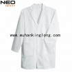 Unisex three pockes long hospital nursing medical lab coat in white
