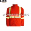 100%polyester Orange Reflective tape Polar Fleece Jacket