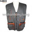 Power Gray+Orange Two Colors Twill Work Vest