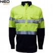 Mens bright color 100 cotton fabric safety shirt 