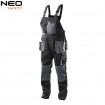Construction cargo canvas fabric bibpants with one chest pocket 