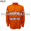 HIVI orange 100%cotton Work Shirt with reflective tape