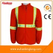 Orange Reflective Polar Fleece Jacket with Nylon Zipper