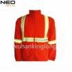 Polar fleece uniform hivis road working jacket with reflective bland 