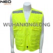 Fluorescent Yellow Work Vest with Muli Pockets